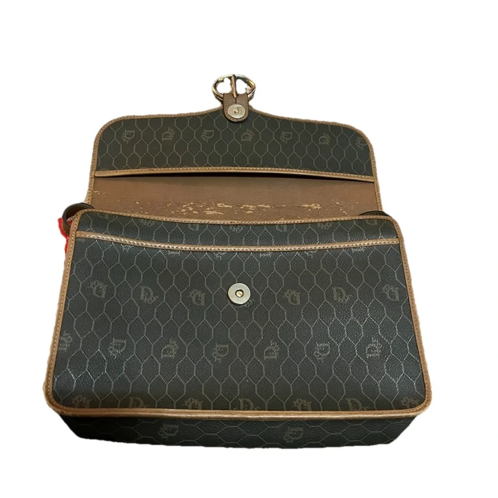 Christian Dior Ultra Rare Crossbody/Shoulder Bag Honeycomb Canvas Authentic